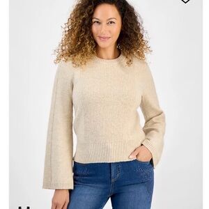 Style & Co. Beige Crew Neck Sweater